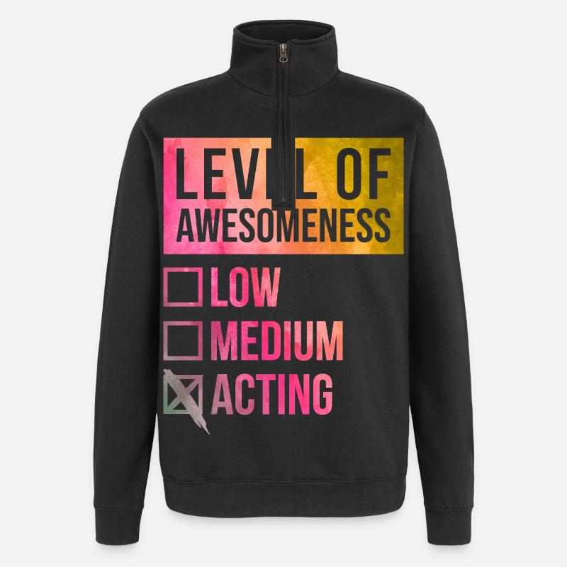 par intérim - Sweat à zip 1/4 - noir