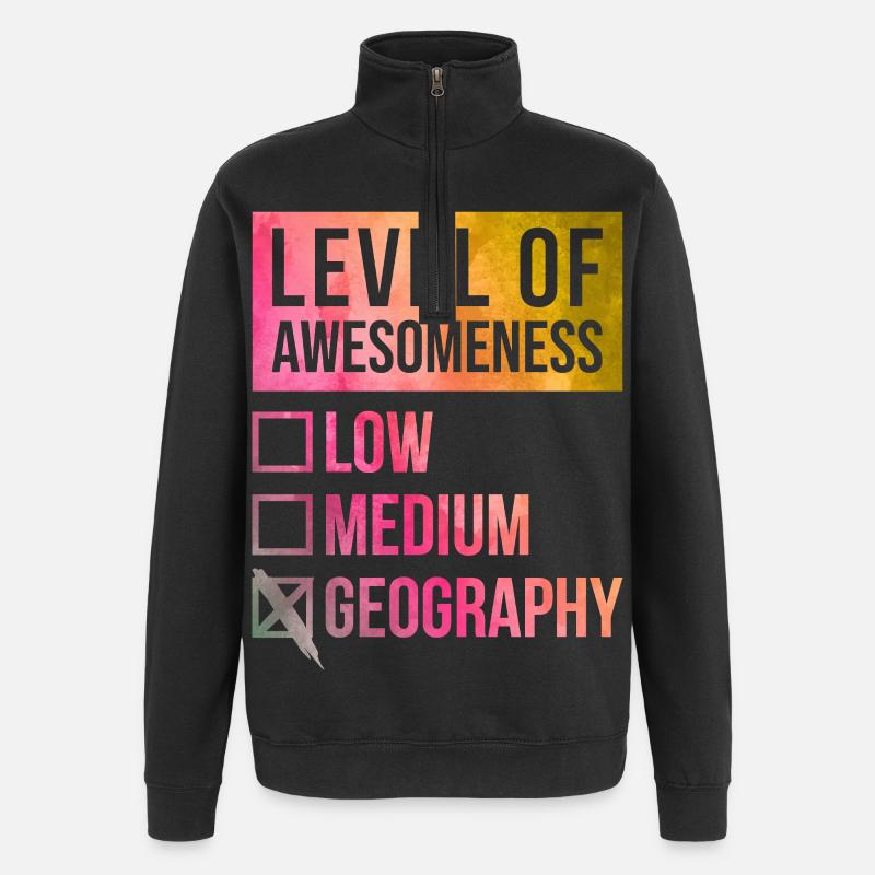 geografi - Sweatshirt med 1/4 lynlås - sort