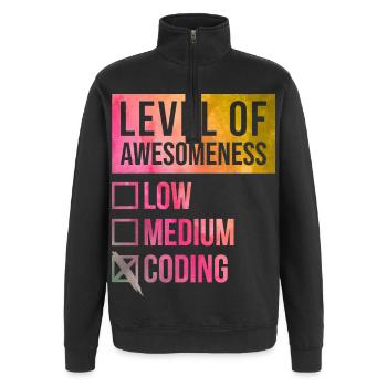 Coding - Quarter-Zip Sweatshirt - black - Front - AI Model Female 172 light (172cm) & AI Model Male 178 dark (178cm)