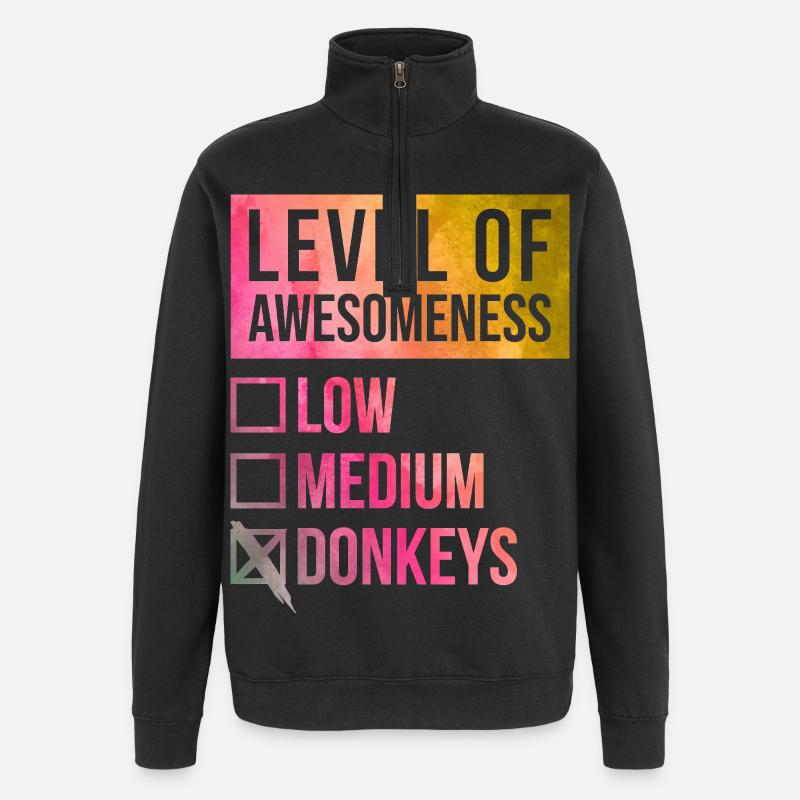 âne - Sweat à zip 1/4 - noir