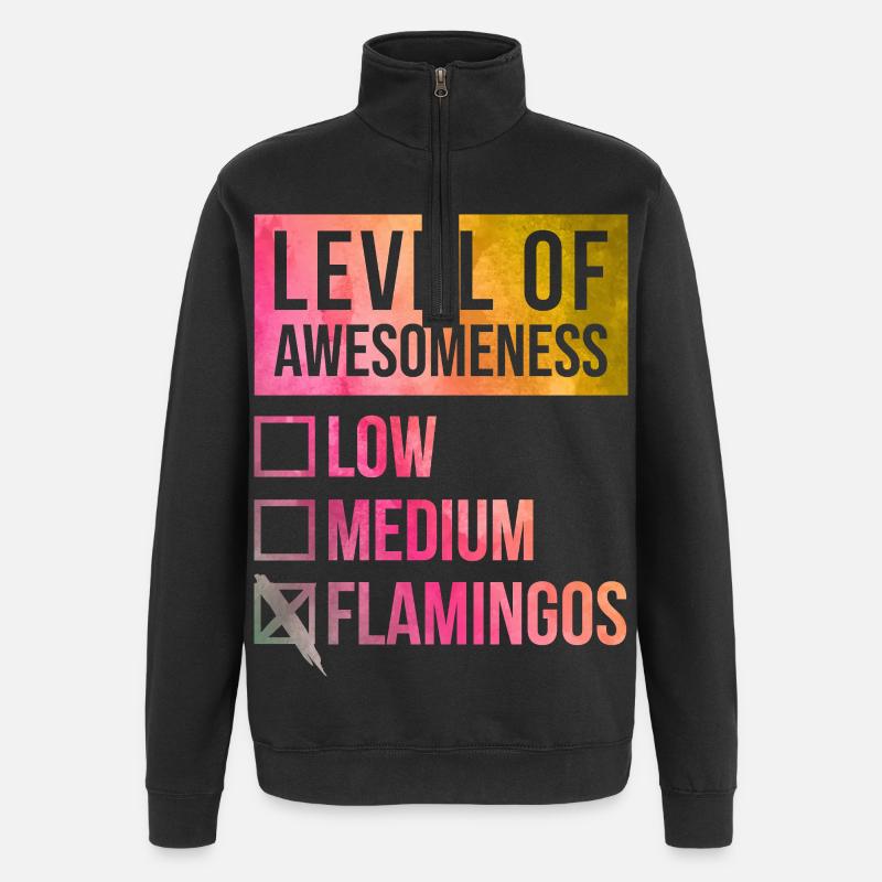 Flamant - Sweat à zip 1/4 - noir