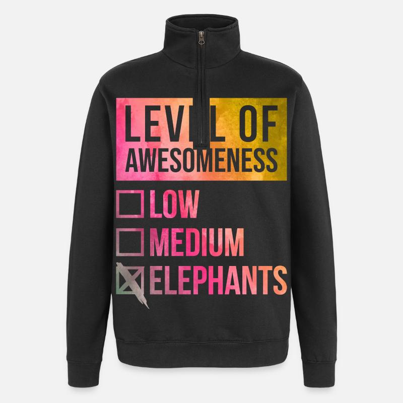 éléphant - Sweat à zip 1/4 - noir
