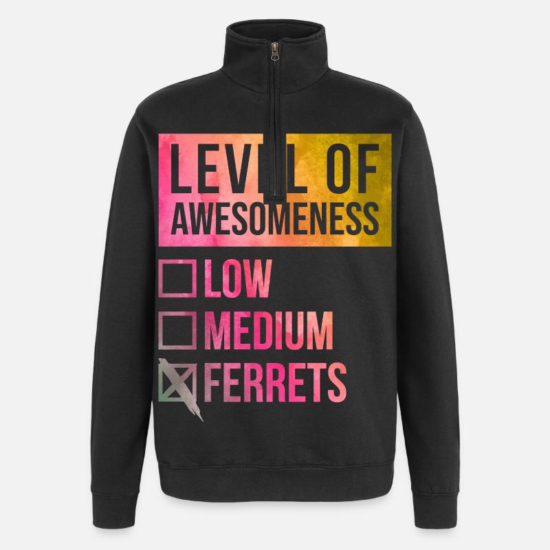 Frettchen - Quarter-Zip-Sweatshirt - Schwarz