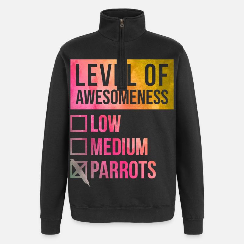 perroquet - Sweat à zip 1/4 - noir