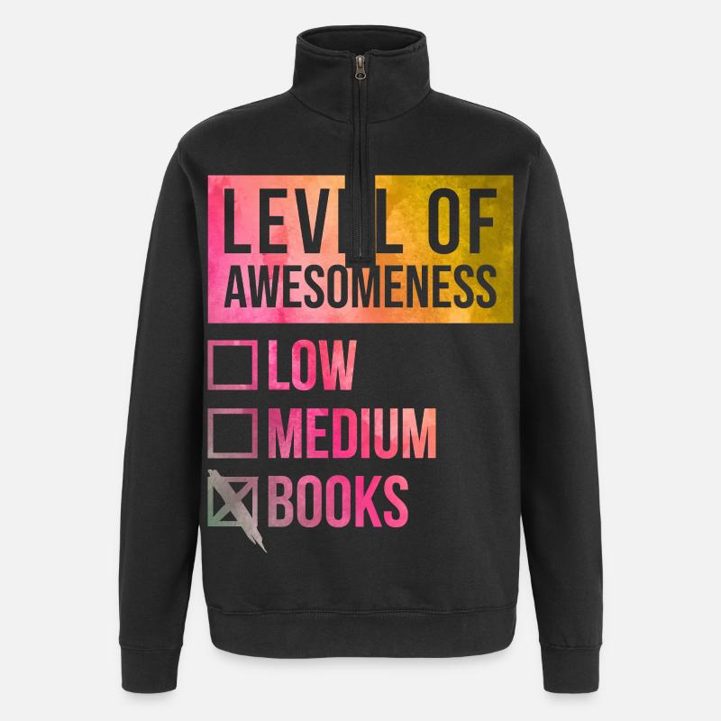 bibliothécaire - Sweat à zip 1/4 - noir