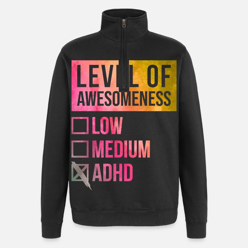 ADHD - Quarter-Zip Sweatshirt - black