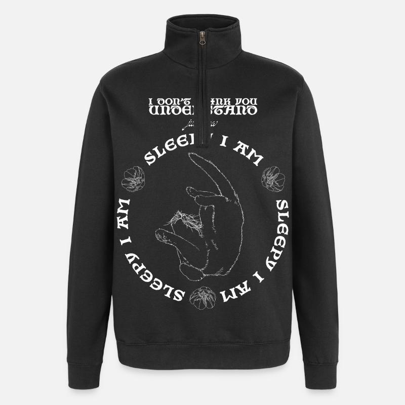 SCHLÄFRIG - Quarter-Zip-Sweatshirt - Schwarz