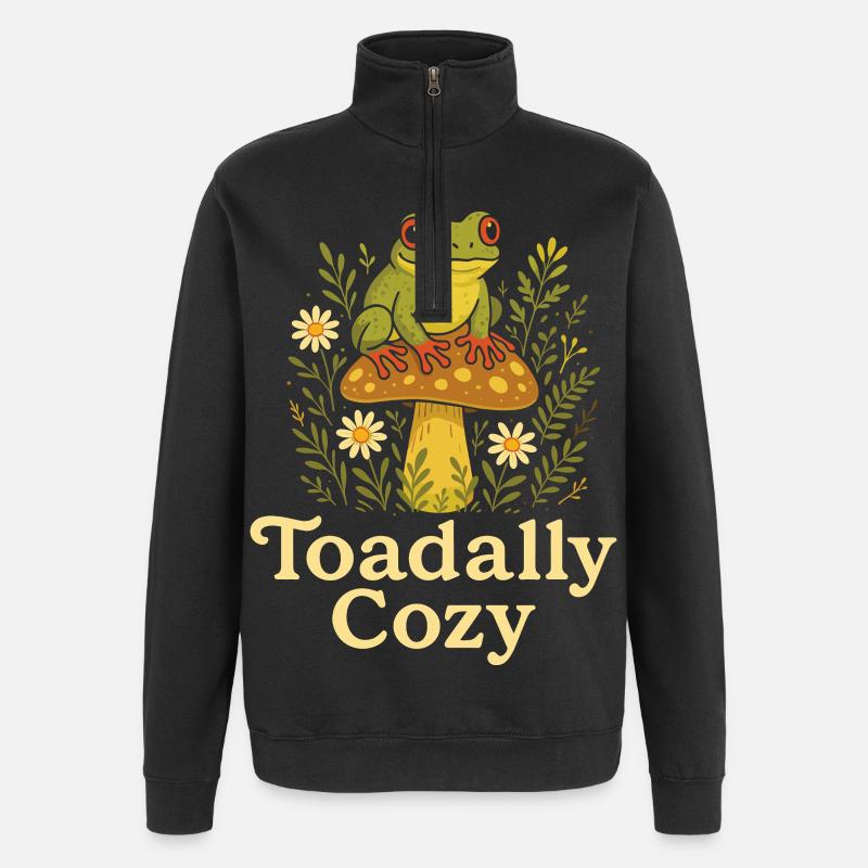 Tree Frog Humor Tree Frog - Quarter-Zip Sweatshirt - black