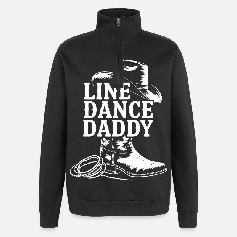 Cowboy Line Dance Daddy Motif - Quarter-Zip Sweatshirt - black