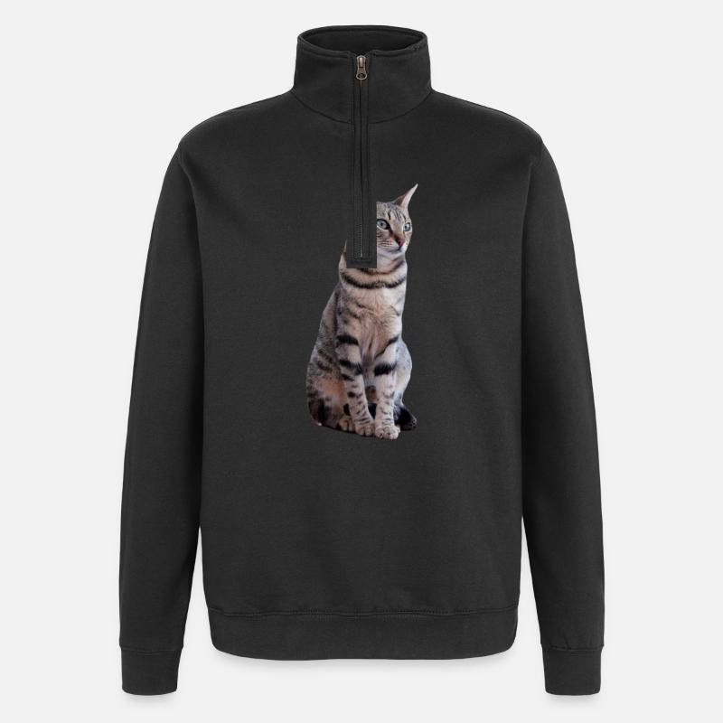 Katze Katzen Kätzchen Katzenshirt Geschenk - Quarter-Zip-Sweatshirt - Schwarz