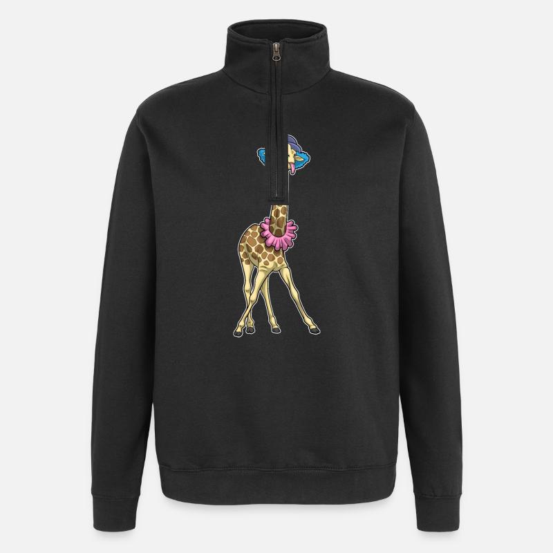 Giraffe Clown - Quarter-Zip Sweatshirt - black