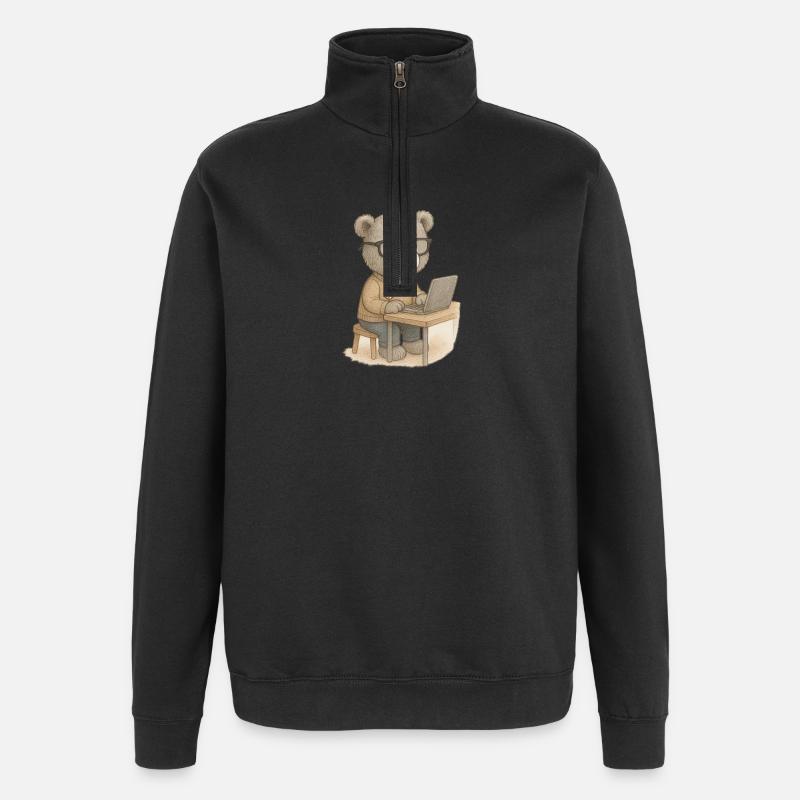 Lord Petzi Nerd - Quarter-Zip-Sweatshirt - Schwarz