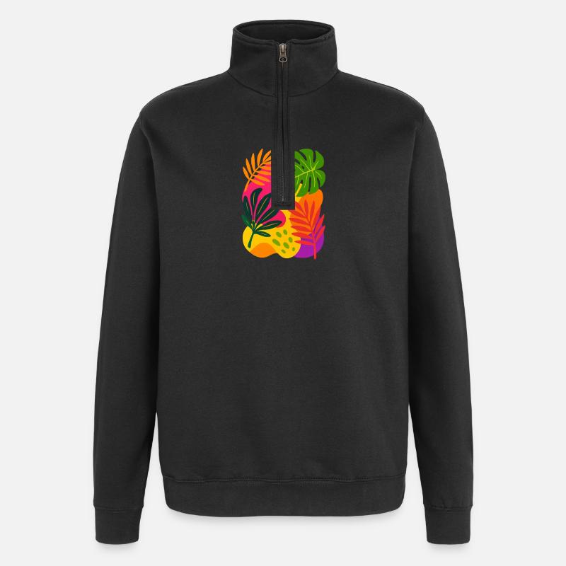 Tropical Rush - Quarter-Zip Sweatshirt - black