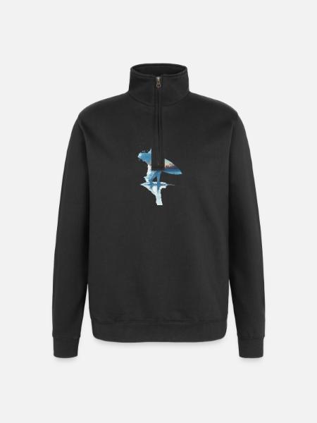 Surfer's Dream at Sunset - Quarter-Zip Sweatshirt - black
