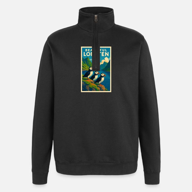 Lofoten - Sweat à zip 1/4 - noir