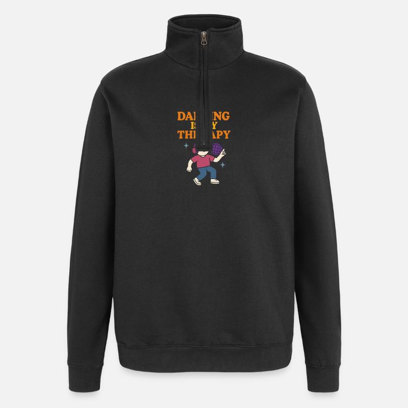 Dancing Therapy Illustration - Quarter-Zip Sweatshirt - black