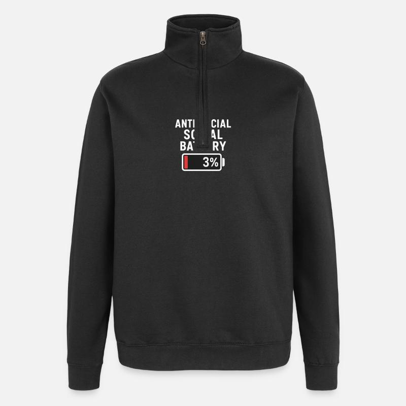Asoziale Batterie - Quarter-Zip-Sweatshirt - Schwarz