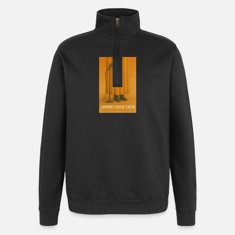 Johnny Versteckspiel - Quarter-Zip-Sweatshirt - Schwarz
