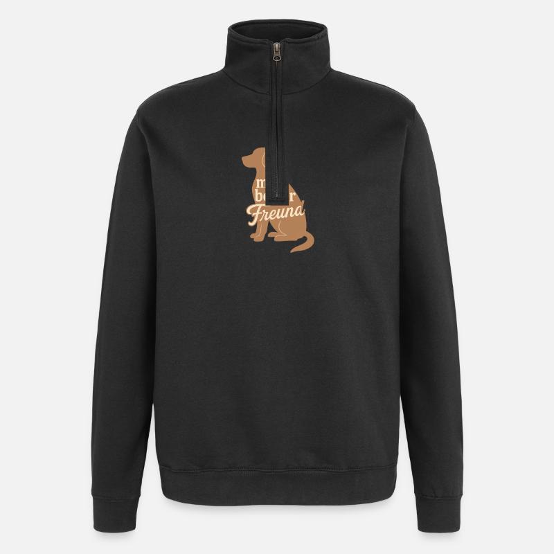 Motif de mon meilleur ami chien - Sweat à zip 1/4 - noir