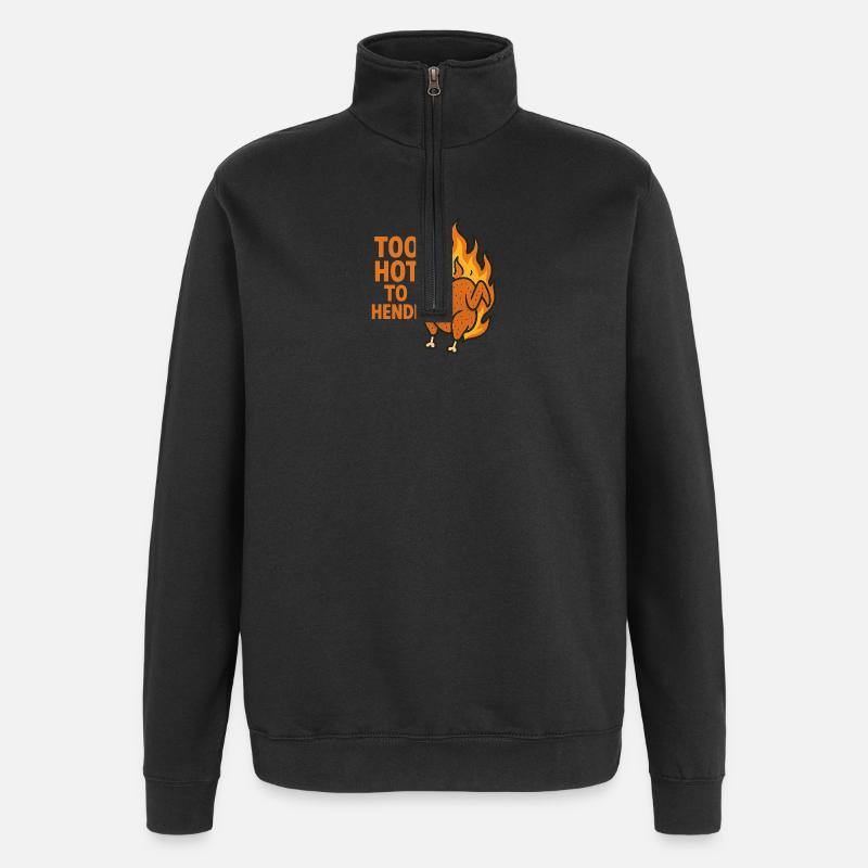 trop chaud pour être hendl - Sweat à zip 1/4 - noir