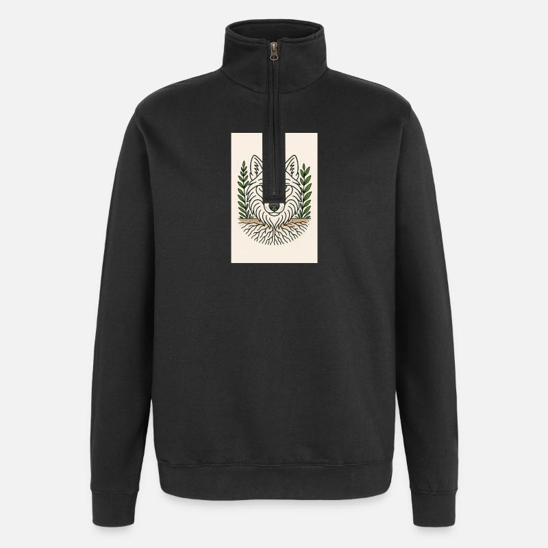 Wölfischer Naturgeist - Sweat à zip 1/4 - noir