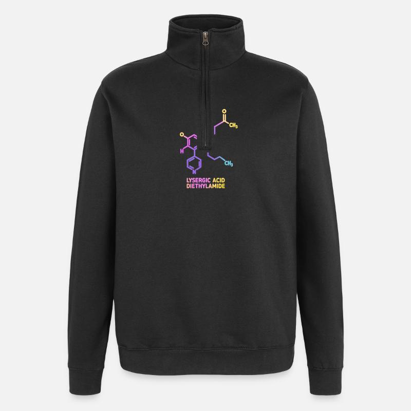 Psychedelic Molecular Art LSD - Quarter-Zip Sweatshirt - black