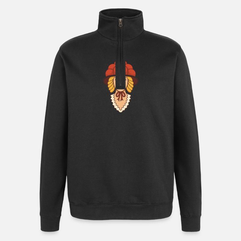 Bollenhut Mädchen - Quarter-Zip-Sweatshirt - Schwarz