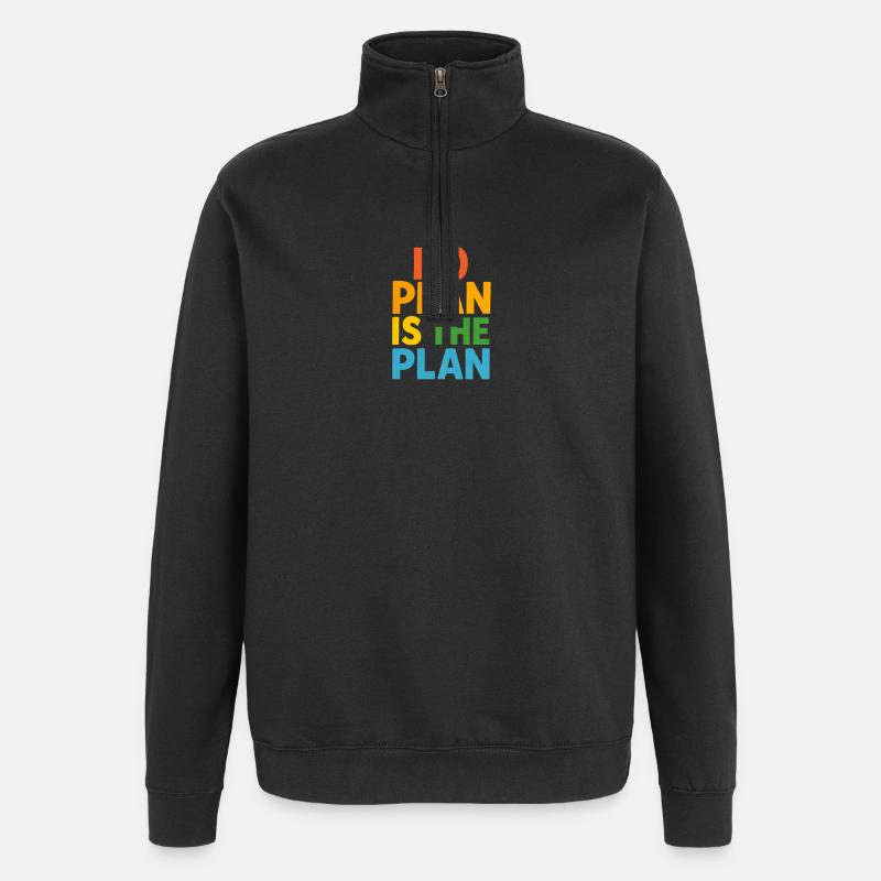 Aucun plan n’est le plan - Sweat à zip 1/4 - noir