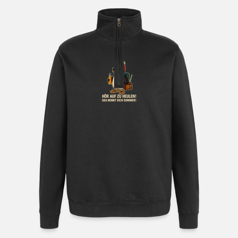 Summer penguin with sunglasses - Quarter-Zip Sweatshirt - black
