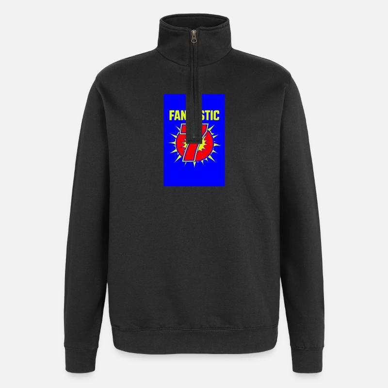 Fantastische 7 Retro-Serien - Quarter-Zip-Sweatshirt - Schwarz
