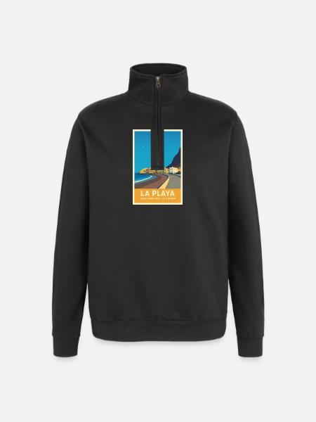 La Playa Poster Valle Gran Rey - Quarter-Zip Sweatshirt - black