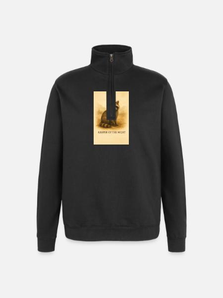 Hüter des Nachtwaschbären - Quarter-Zip-Sweatshirt - Schwarz