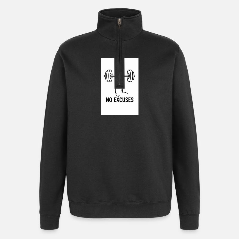 Pas d’excuse GYM - Sweat à zip 1/4 - noir