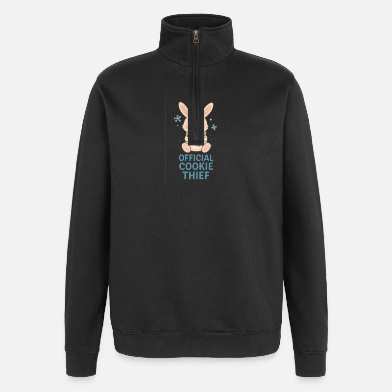 Offizieller Cookie Dieb - Weihnachtshase - Quarter-Zip-Sweatshirt - Schwarz