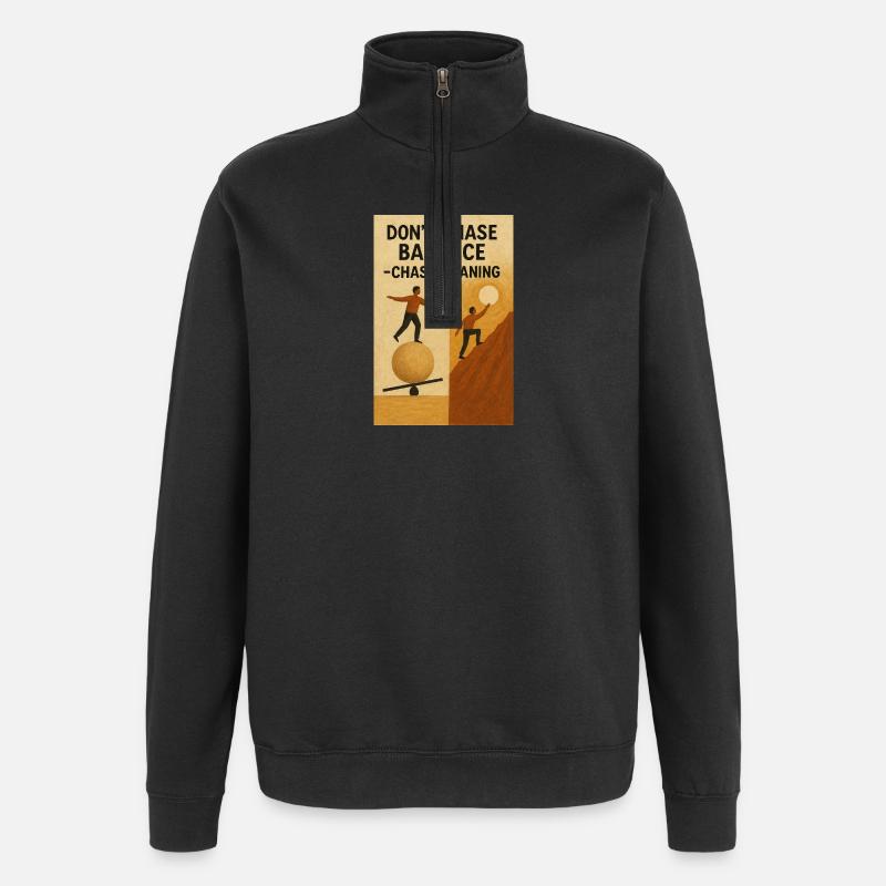 Gleichgewicht Sinnsuche - Quarter-Zip-Sweatshirt - Schwarz
