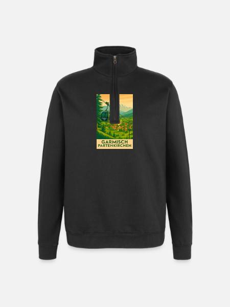 Garmisch Mountain Panorama Gondola - Quarter-Zip Sweatshirt - black