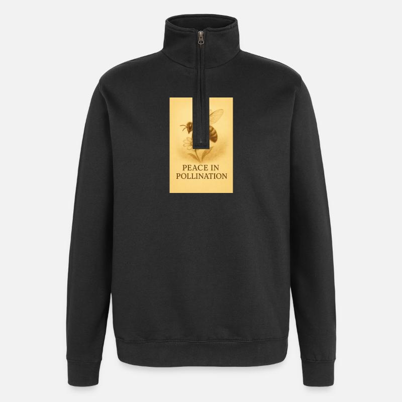 Frieden in der Bestäubung - Quarter-Zip-Sweatshirt - Schwarz