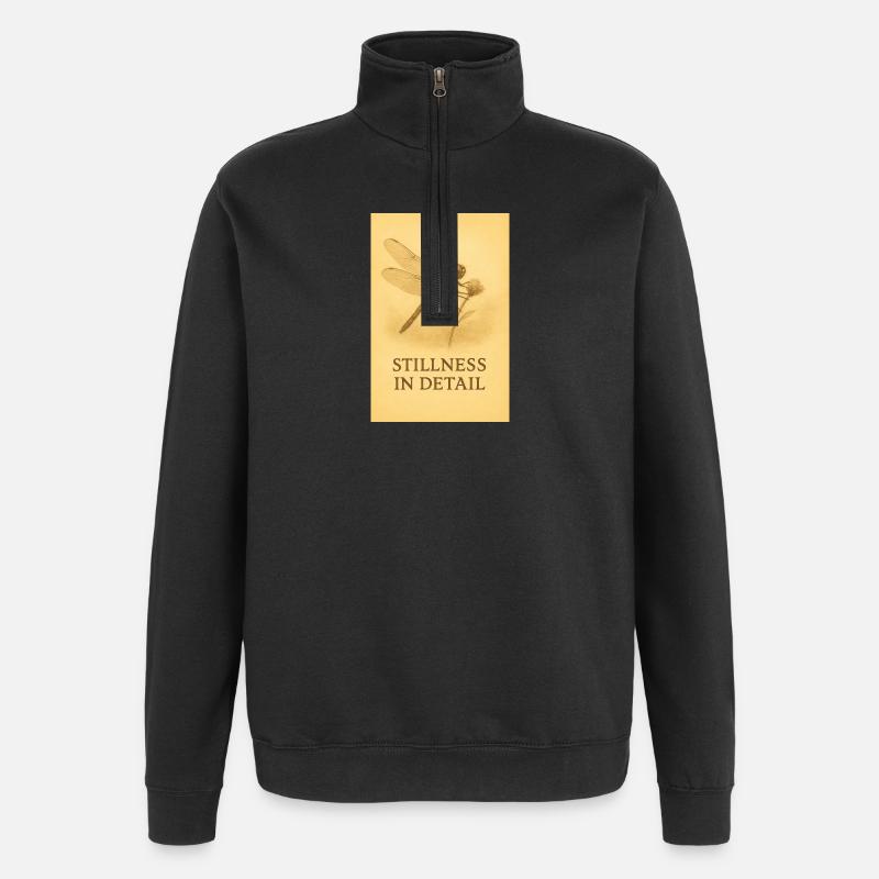 Silence dans les détails, Libellule. - Sweat à zip 1/4 - noir
