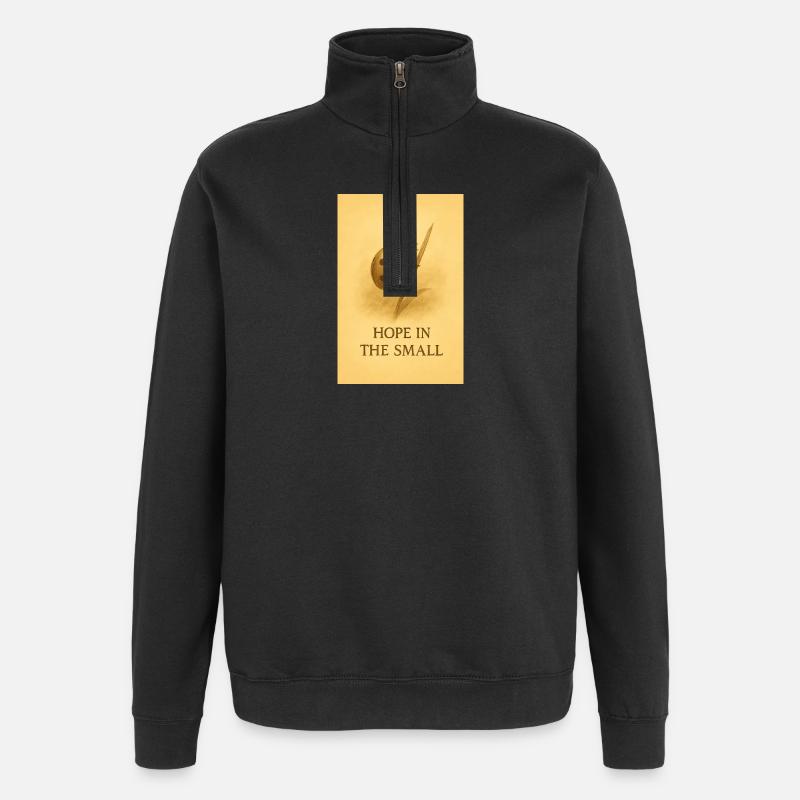 Hoffnung im Kleinen - Quarter-Zip-Sweatshirt - Schwarz
