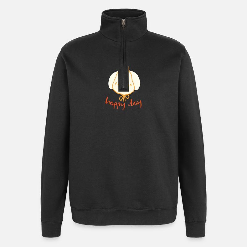 Happy Day liebenswerter Hund  - Quarter-Zip-Sweatshirt - Schwarz
