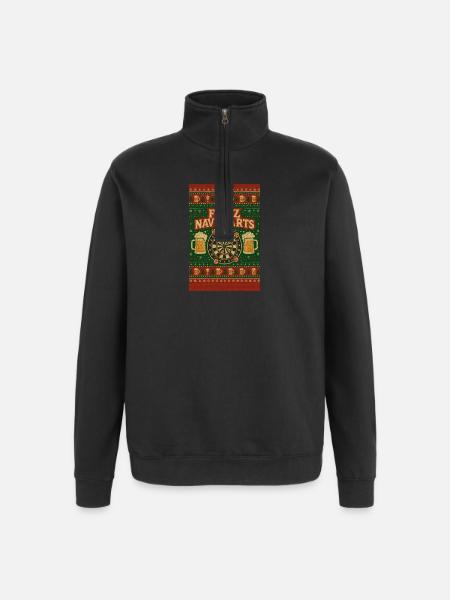 Feliz Navi Darts Weihnachts-Dartboard - Quarter-Zip-Sweatshirt - Schwarz