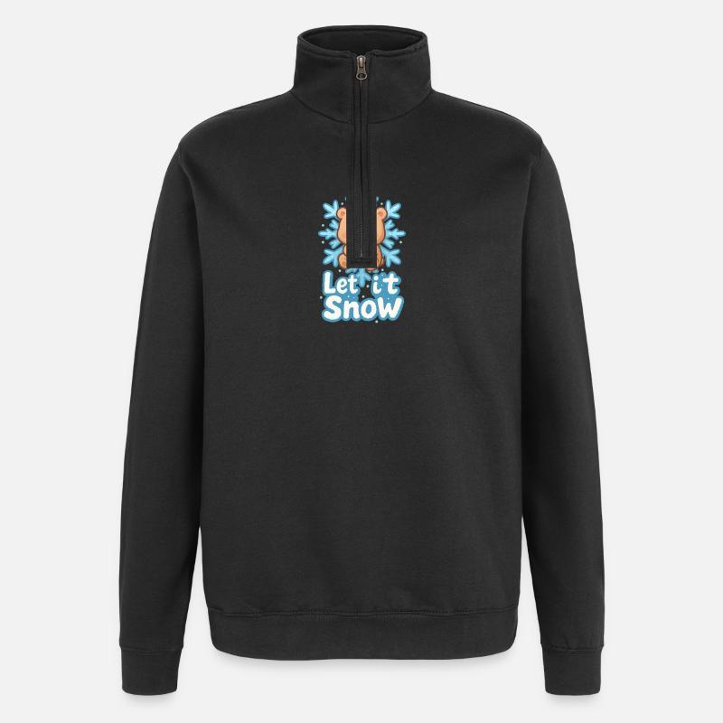 Winterbär Let It Snow - Quarter-Zip-Sweatshirt - Schwarz