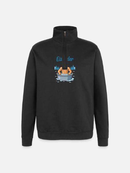 Eisbader Muskelmann im Eisbad - Quarter-Zip Sweatshirt - black