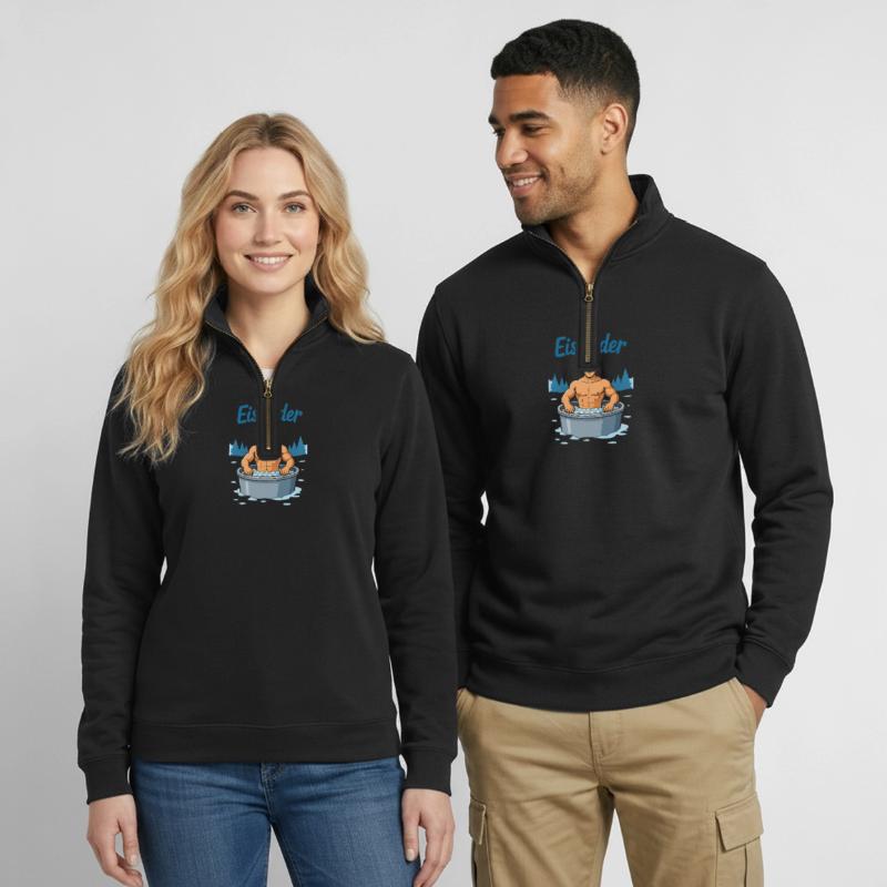 Eisbader Muskelmann im Eisbad Quarter-Zip Sweatshirt
