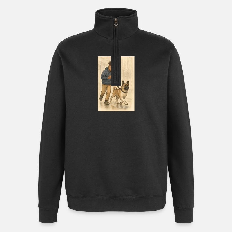 Matt et Holly - Sweat à zip 1/4 - noir