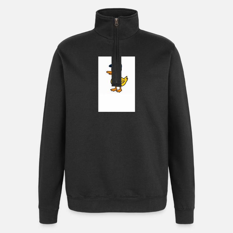 Canard en bonnet D - Sweat à zip 1/4 - noir