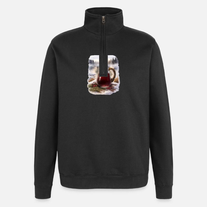 Winter Mors Karaffe - Quarter-Zip-Sweatshirt - Schwarz