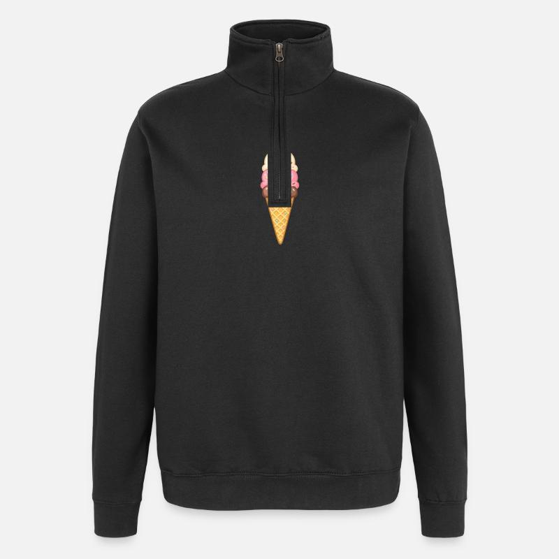 Glace à trois couches chez Cone - Sweat à zip 1/4 - noir
