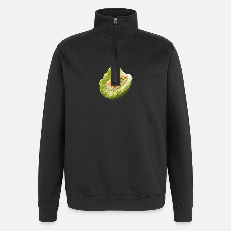 Lettuce Sushi Wrap - Quarter-Zip Sweatshirt - black