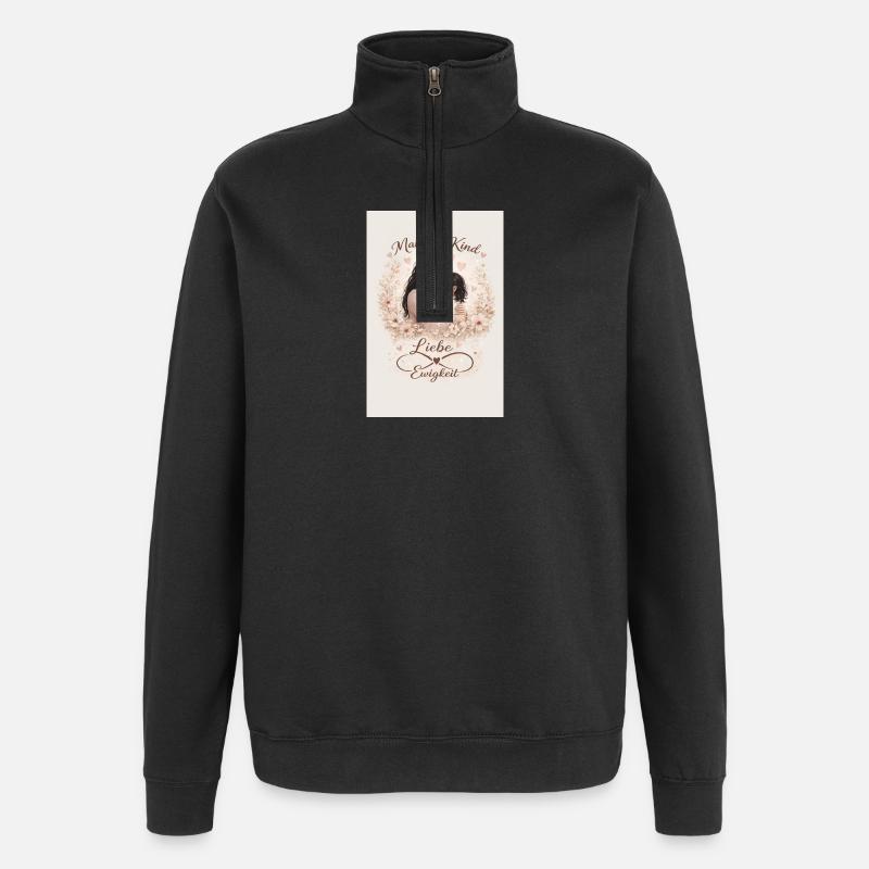Ewige Liebe Mutter und Kind  - Quarter-Zip-Sweatshirt - Schwarz